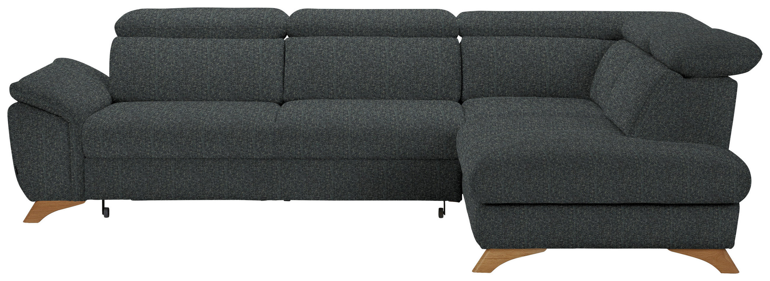 ECKSOFA MERCURY Grau Chenille  - Eichefarben/Grau, MODERN, Holz/Textil (287/212cm) - Valnatura
