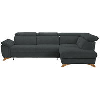 ECKSOFA MERCURY Grau Chenille  - Eichefarben/Grau, MODERN, Holz/Textil (287/212cm) - Valnatura