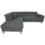 ECKSOFA in Webstoff Grau  - Silberfarben/Grau, Design, Textil/Metall (226/257cm) - Xora
