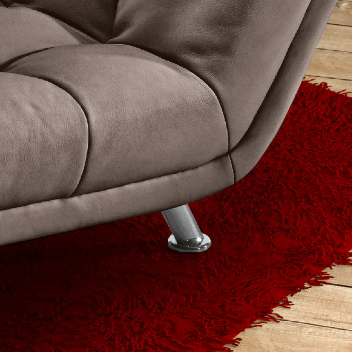 LIEGE in Flachgewebe Taupe  - Taupe/Chromfarben, Modern, Textil/Metall (68/88/164cm) - MID.YOU