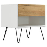 NACHTTISCH 51,2/50/35,6 cm  - Eichefarben/Schwarz, Basics, Holzwerkstoff/Metall (51,2/50/35,6cm) - MID.YOU