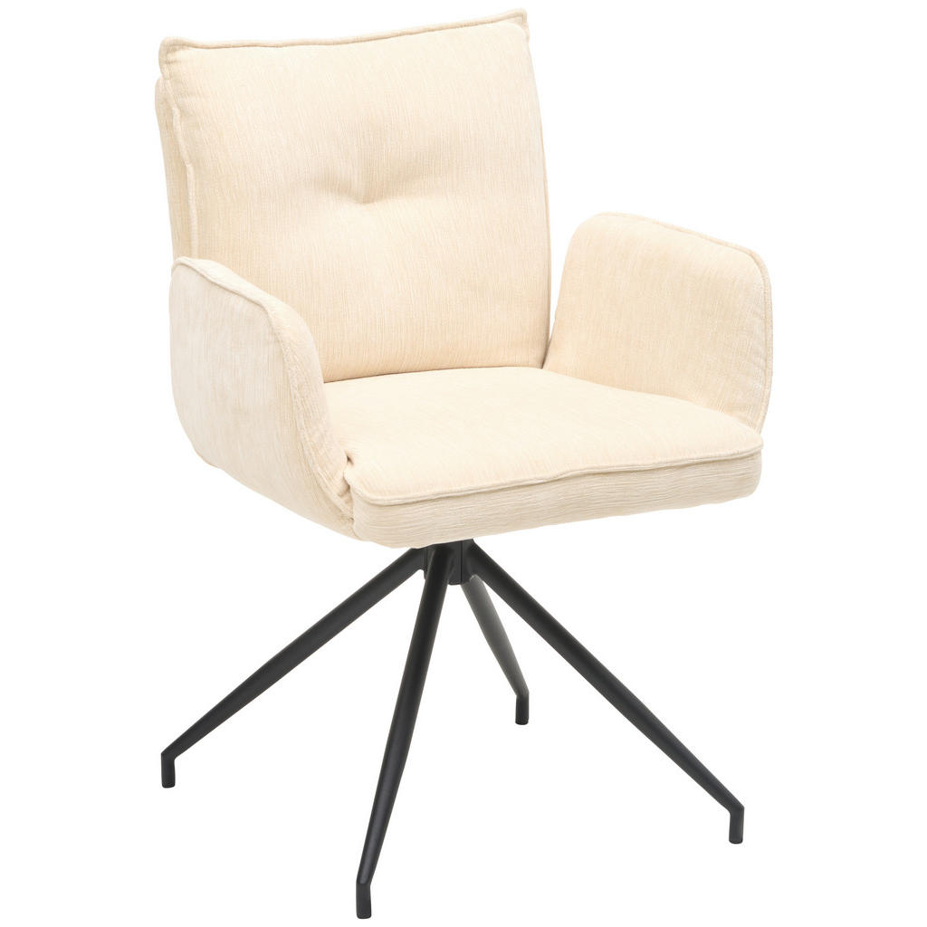 Armlehnstuhl Milena Webstoff Beige, B: 58,5cm