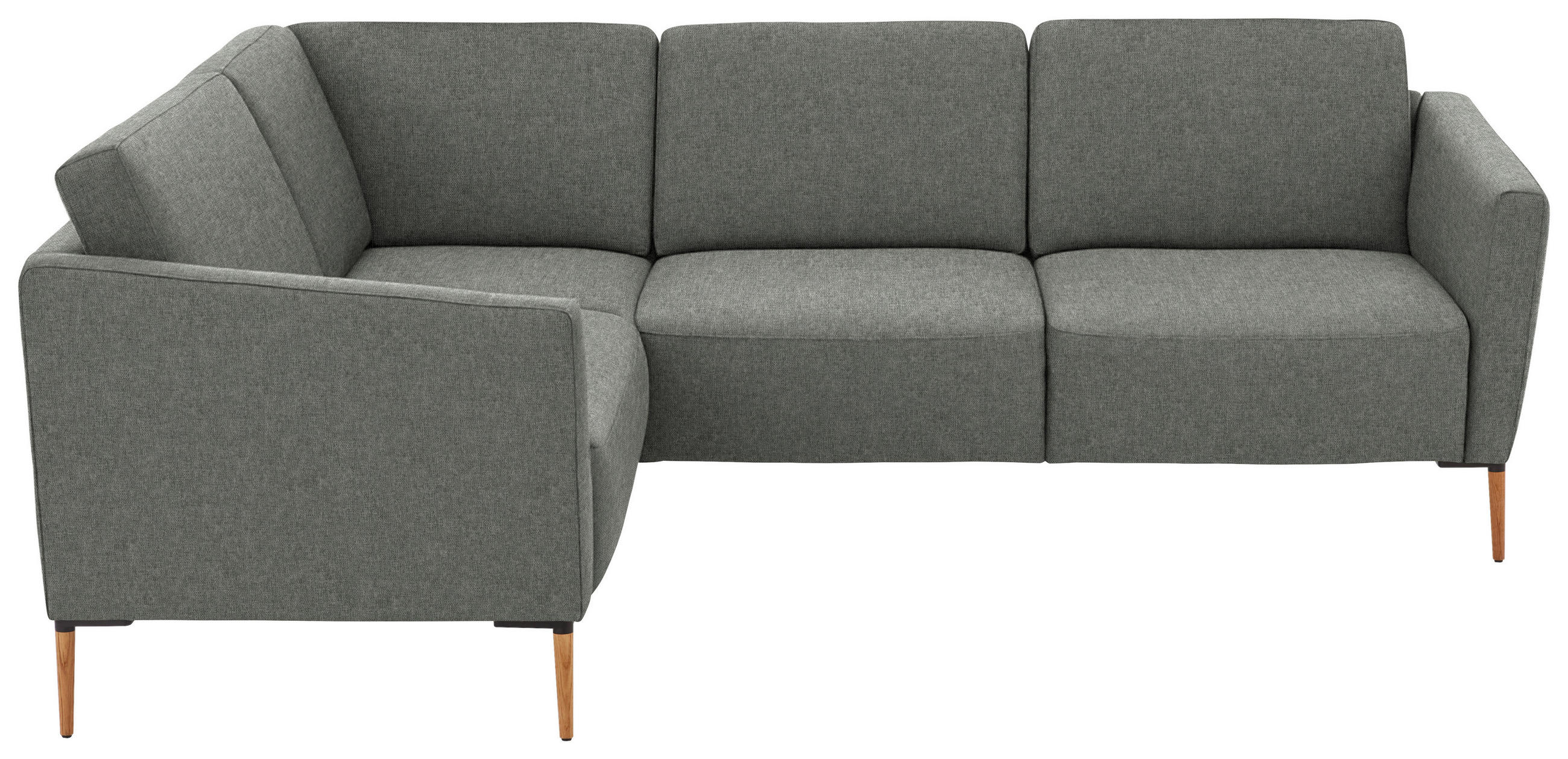 ECKSOFA  in Flachgewebe Graugrün  189/236 cm  - Eichefarben/Graugrün, Design, Holz/Textil (189/236cm) - Valnatura