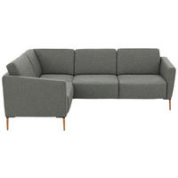 ECKSOFA  in Flachgewebe Graugrün  189/236 cm  - Eichefarben/Graugrün, Design, Holz/Textil (189/236cm) - Valnatura