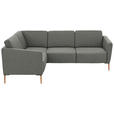 ECKSOFA  in Flachgewebe Graugrün  189/236 cm  - Eichefarben/Graugrün, Design, Holz/Textil (189/236cm) - Valnatura