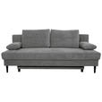SCHLAFSOFA  mit Liegefunktion, Schlafen auf Sitzhöhe, Rücken echt Webstoff Grau  - Schwarz/Grau, KONVENTIONELL, Holz/Kunststoff (199/88/88cm) - Carryhome