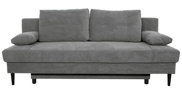 SCHLAFSOFA  mit Liegefunktion, Schlafen auf Sitzhöhe, Rücken echt Webstoff Grau  - Schwarz/Grau, KONVENTIONELL, Holz/Kunststoff (199/88/88cm) - Carryhome