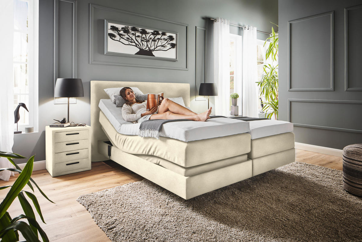 BOXSPRINGBETT 160/200 cm  in Beige  - Beige, Konventionell, Holz/Textil (160/200cm) - Dieter Knoll