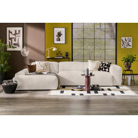 ECKSOFA HANNAH Creme Cord  - Creme/Schwarz, Design, Kunststoff/Textil (170/343cm) - MID.YOU