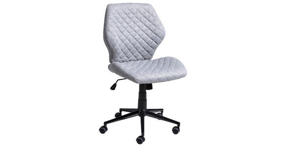 DREHSTUHL Webstoff Hellgrau  - Hellgrau/Schwarz, MODERN, Kunststoff/Textil (51/90-98/51cm) - Carryhome