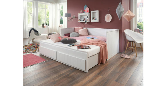 AUSZIEHBETT 180/200 cm in Weiß - Weiß, KONVENTIONELL, Holz/Holzwerkstoff (180/200cm) - Carryhome