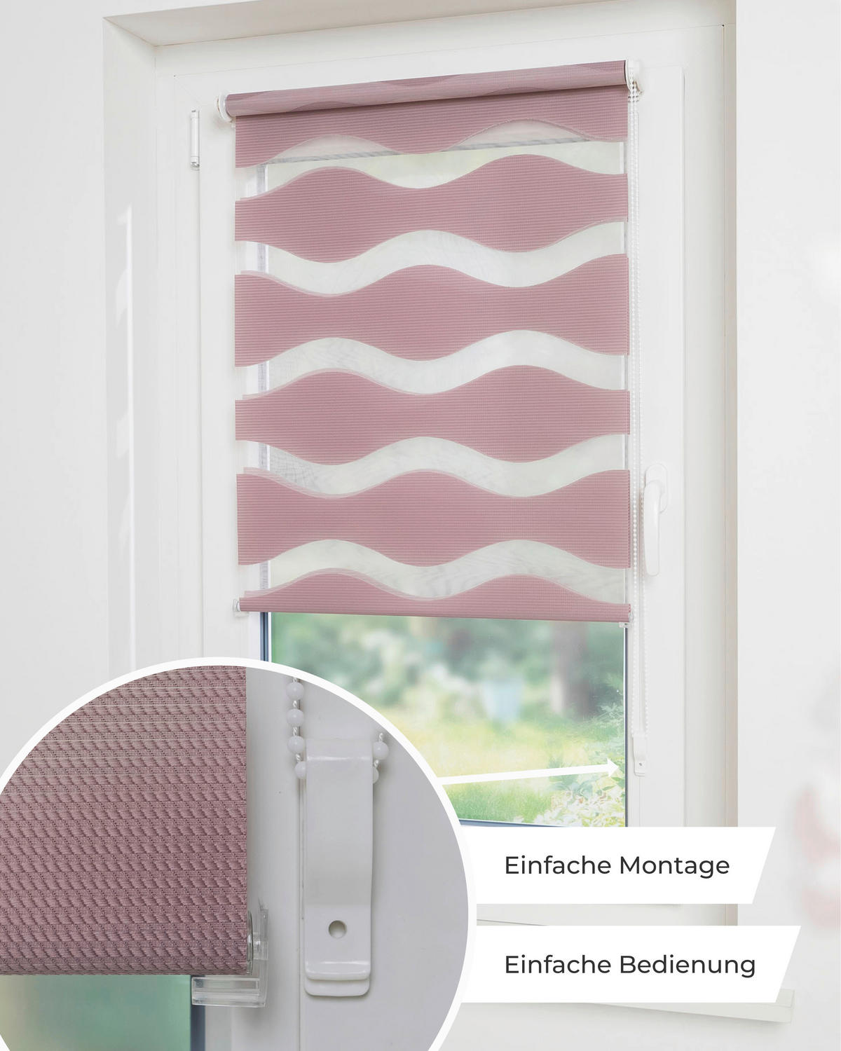 DOPPELROLLO 120/150 cm  - Rosa, Basics, Textil (120/150cm) - Schwöller