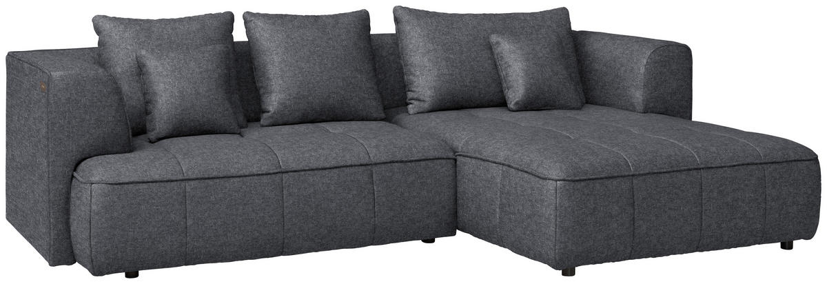 ECKSOFA Webstoff Anthrazit  - Anthrazit/Schwarz, Design, Kunststoff/Textil (288/188cm) - Welnova