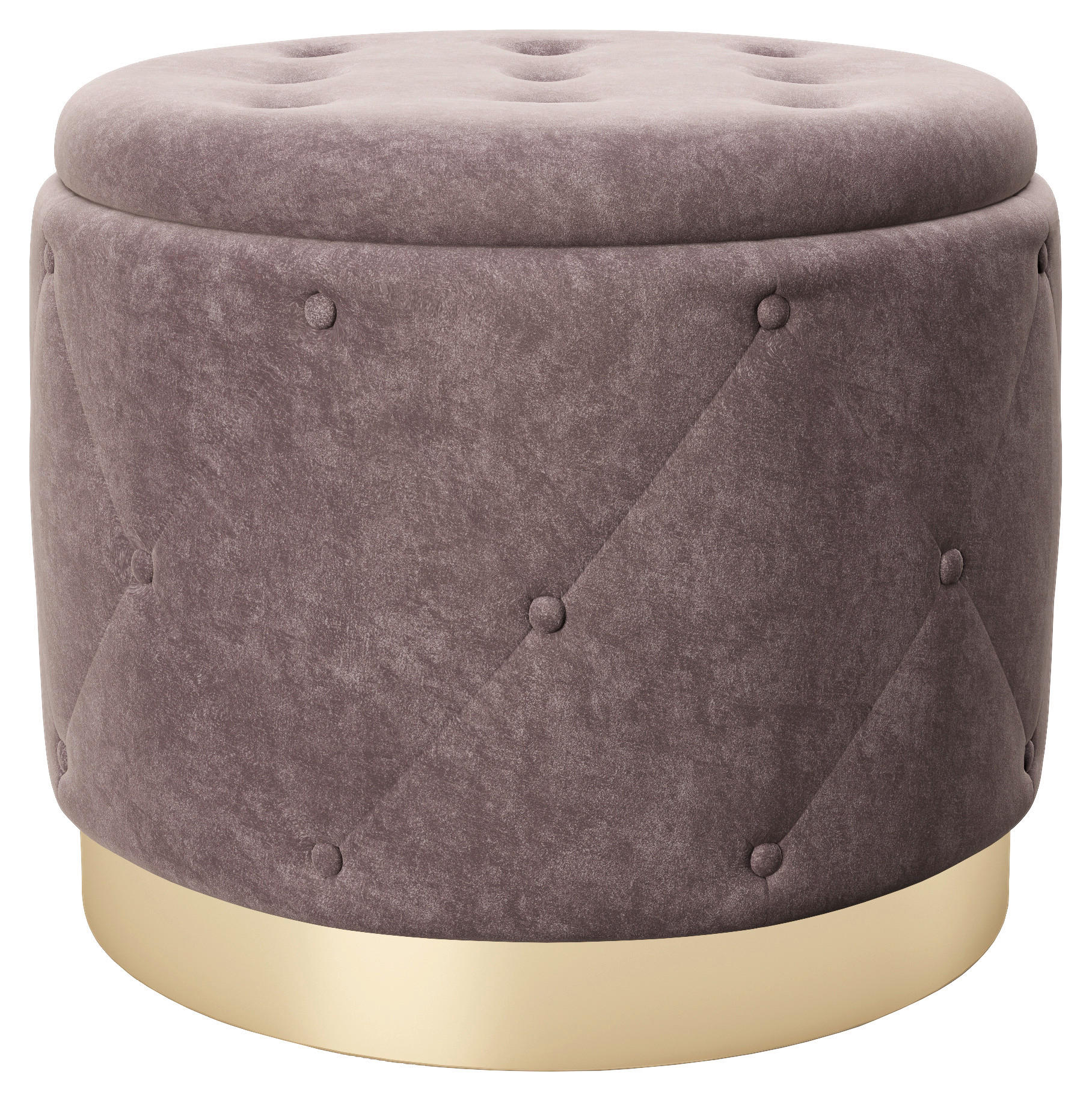 HOCKER in Textil Rosa  - Goldfarben/Rosa, LIFESTYLE, Textil (50/40/50cm) - Playboy
