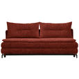 SCHLAFSOFA  in Chenille, Plüsch Rostfarben  - Rostfarben/Schwarz, MODERN, Textil/Metall (208/73/92/102cm) - Novel