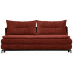 SCHLAFSOFA  in Chenille, Plüsch Rostfarben  - Rostfarben/Schwarz, MODERN, Textil/Metall (208/73/92/102cm) - Novel