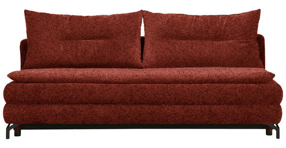 SCHLAFSOFA  in Chenille, Plüsch Rostfarben  - Rostfarben/Schwarz, MODERN, Textil/Metall (208/73/92/102cm) - Novel