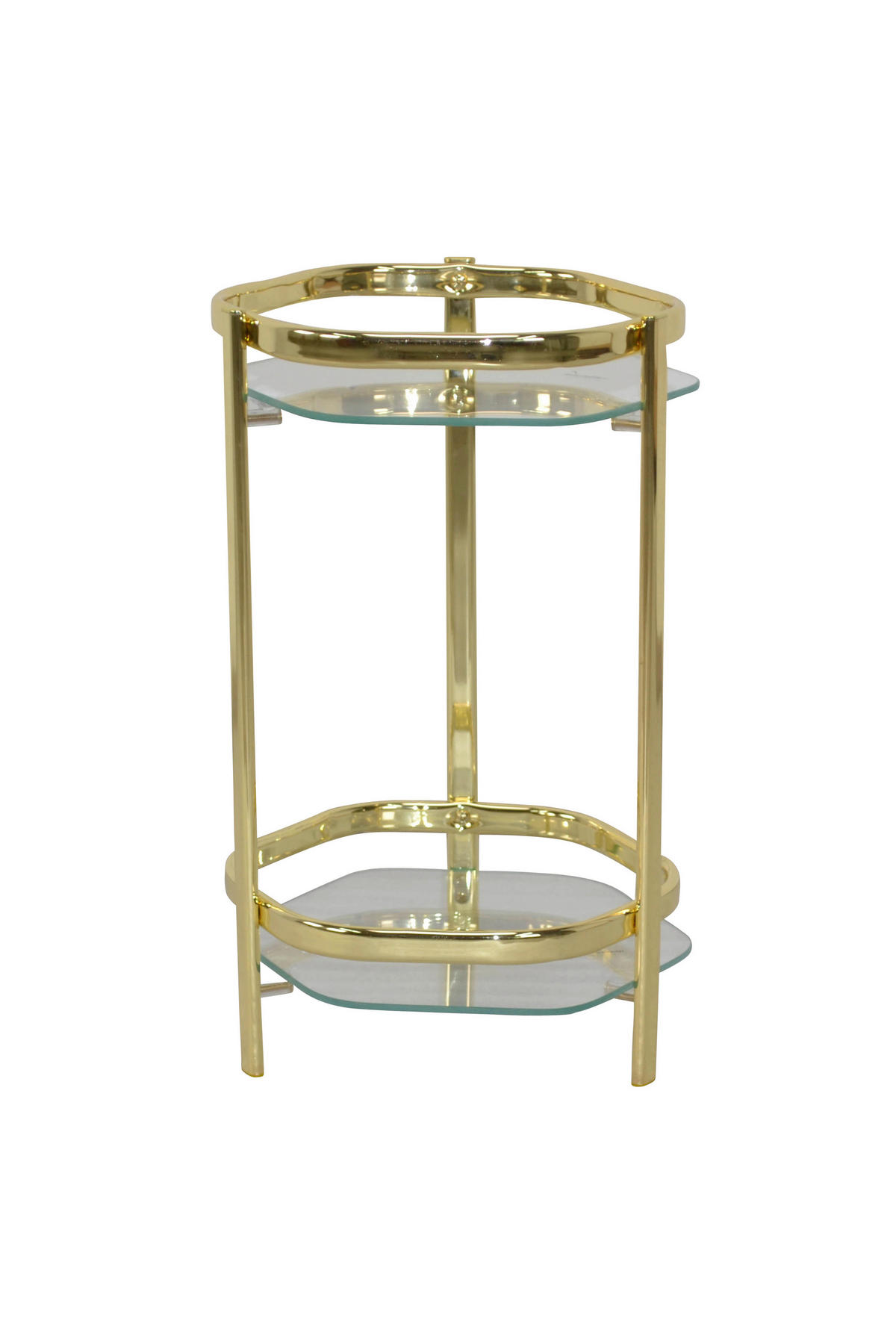 BLUMENTISCH Glas, Metall  - Messingfarben, Design, Glas/Metall (28/28/45cm) - MID.YOU