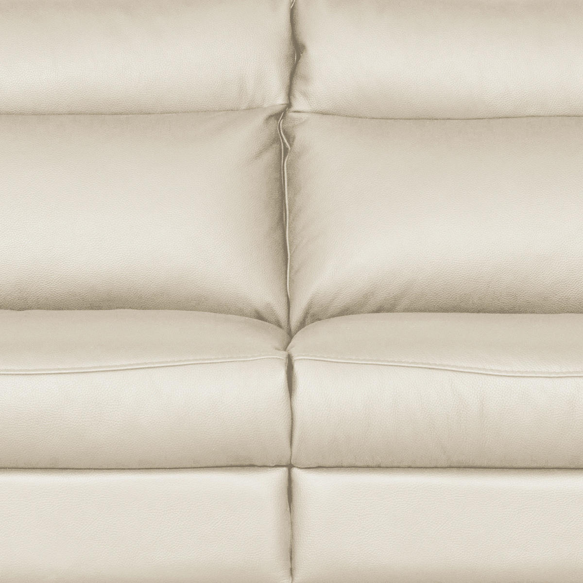 2,5-SITZER 216/95/96 cm PERLE in Echtleder Creme   - Chromfarben/Creme, Design, Leder/Metall (216/95/96cm) - Livetastic