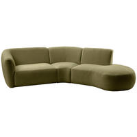 ECKSOFA in Mikrofaser Grün  - Schwarz/Grün, Modern, Kunststoff/Textil (276/182cm) - Livetastic