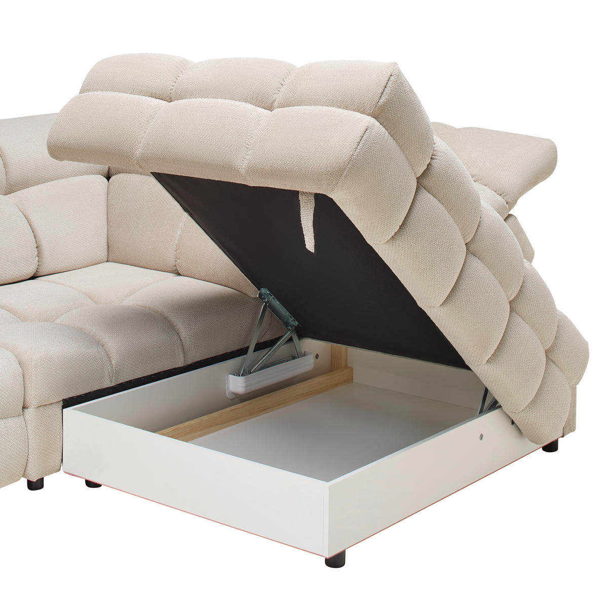 HÖRNSOFFA i vävt tyg beige  - beige/svart, Modern, trämaterial/trä (302/86-105/217cm) - Livetastic