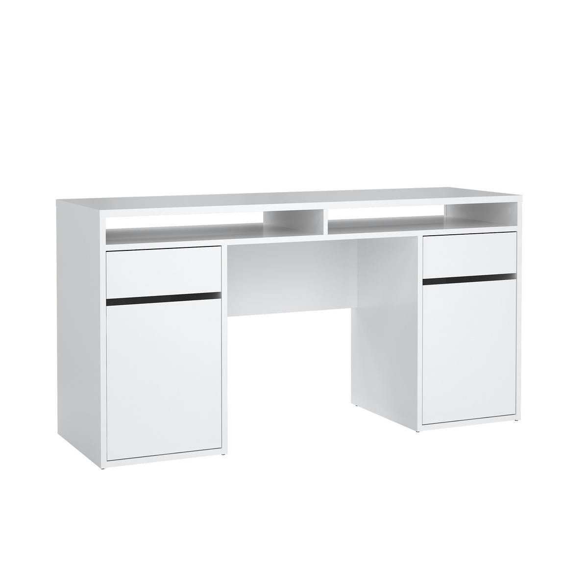 SKRIVBORD  i vit högglans  - vit högglans, Design, trämaterial (149/77,4/48,2cm) - Best Price
