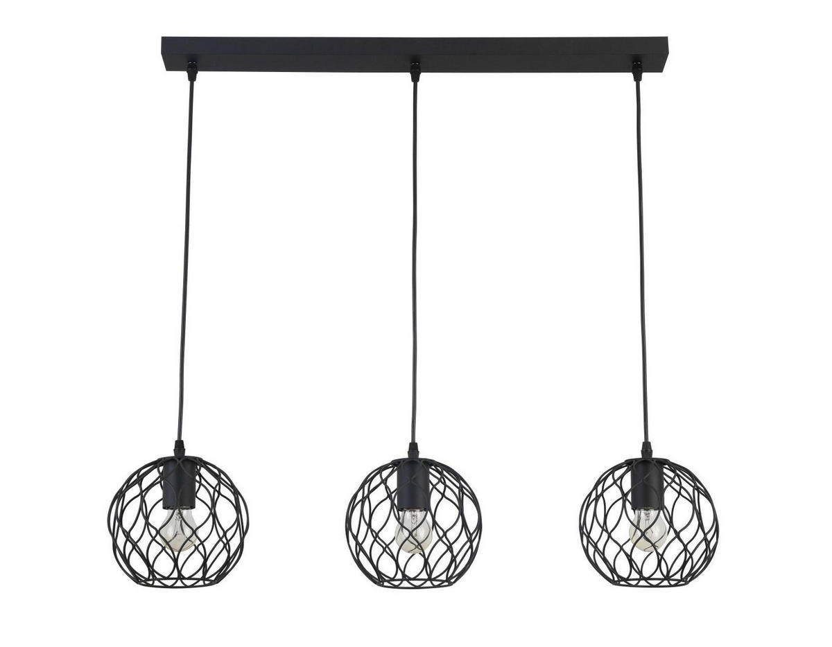 HÄNGELEUCHTE 80/18/120 cm  - Schwarz, Trend, Metall (80/18/120cm) - Marama