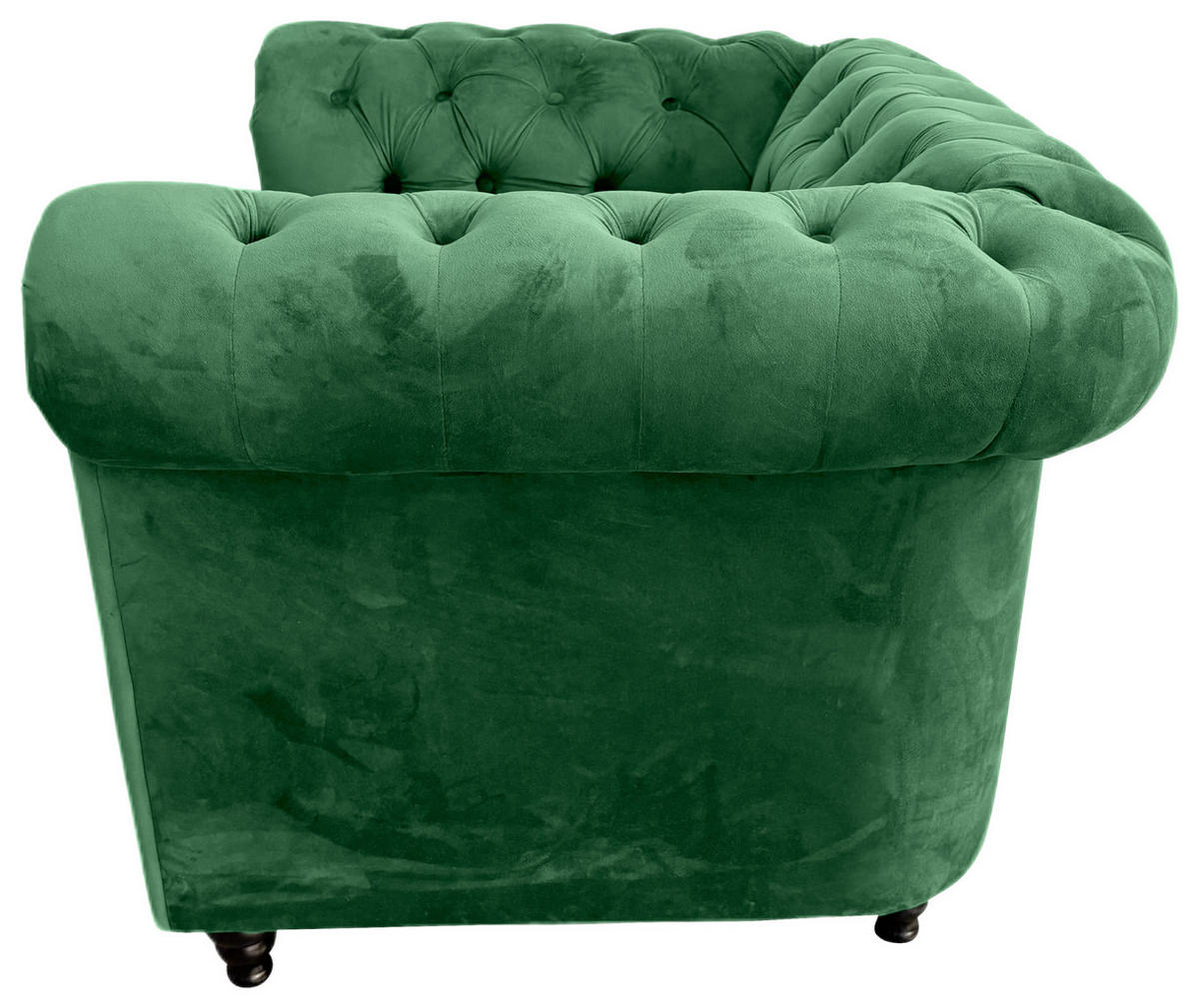 KRESLO CHESTERFIELD, textil, zelená, čierna - čierna/zelená, Trend, drevo/textil (102/73/87cm) - Xora