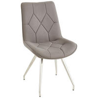 STUHL   Webstoff  Grau, Edelstahlfarben  - Edelstahlfarben/Grau, Design, Textil/Metall (51/89/66cm) - Novel