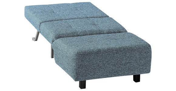 SCHLAFSESSEL Juice Flachgewebe Hellblau Fußauswahl, Stoffauswahl, Liegefunktion  inkl.  - Schwarz/Hellblau, Design, Textil/Metall (85/92/102cm) - Novel