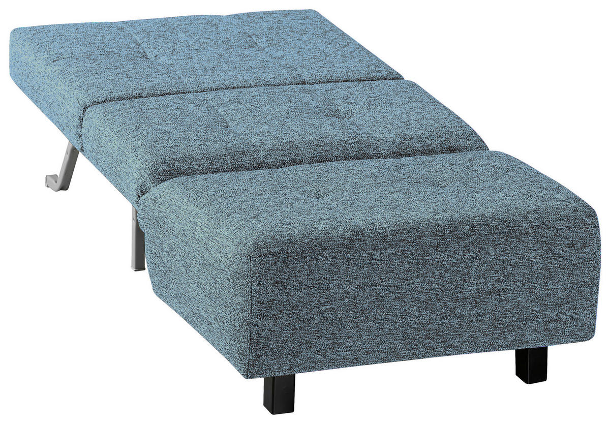 SCHLAFSESSEL Flachgewebe Hellblau  - Schwarz/Hellblau, Design, Textil/Metall (85/92/102cm) - Novel