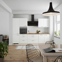 KÜCHENLEERBLOCK Touch 300 cm  in Weiß, Eichefarben  - Edelstahlfarben/Eichefarben, MODERN, Holzwerkstoff/Metall (300cm) - Nobilia