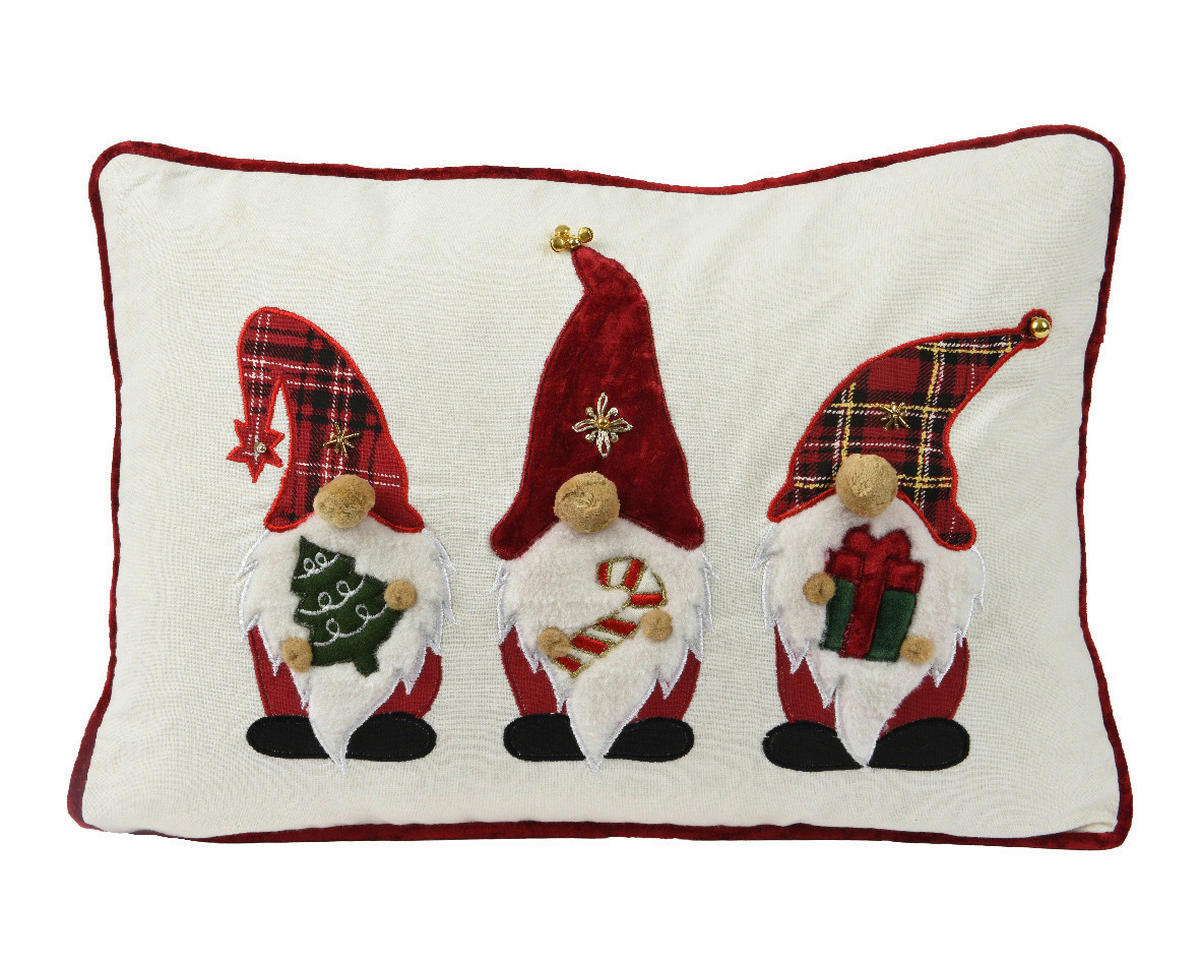 DEKORAČNÝ VANKÚŠ 50/30 cm - biela/červená, Basics, textil (50/30cm)