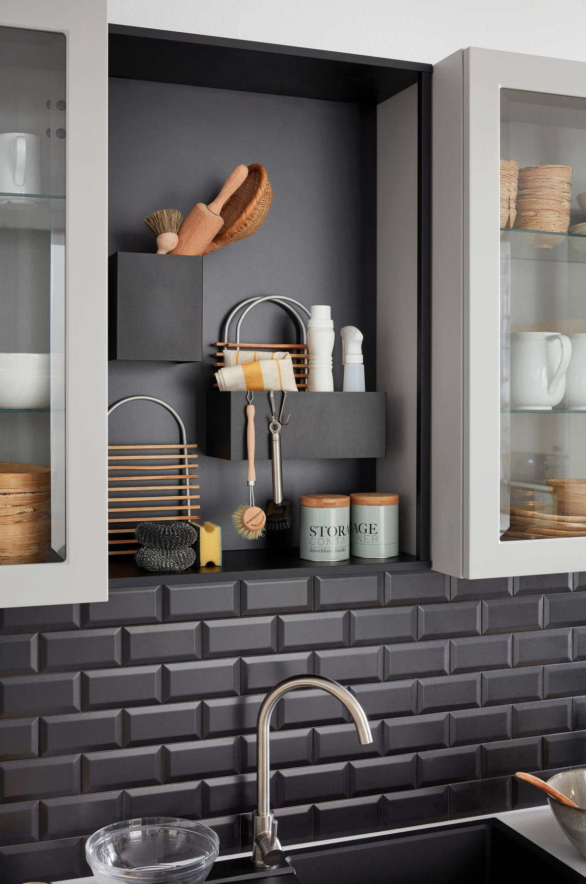 EINBAUKÜCHE DK310  - Grau, Design, Holzwerkstoff - Dieter Knoll