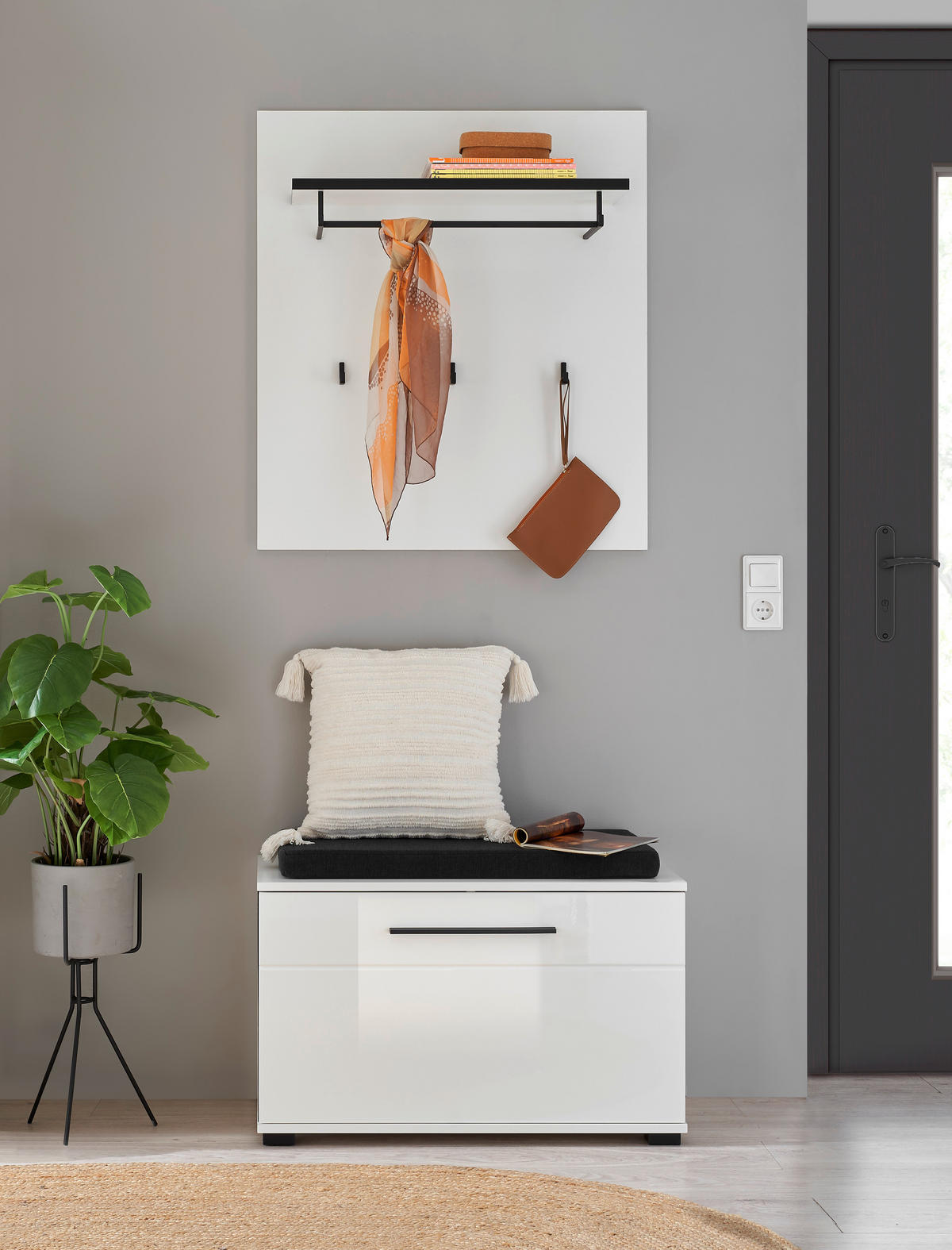 GARDEROBE 3-teilig  in 80/200/39 cm  - Weiß Hochglanz/Weiß, MODERN, Holzwerkstoff (80/200/39cm) - MID.YOU