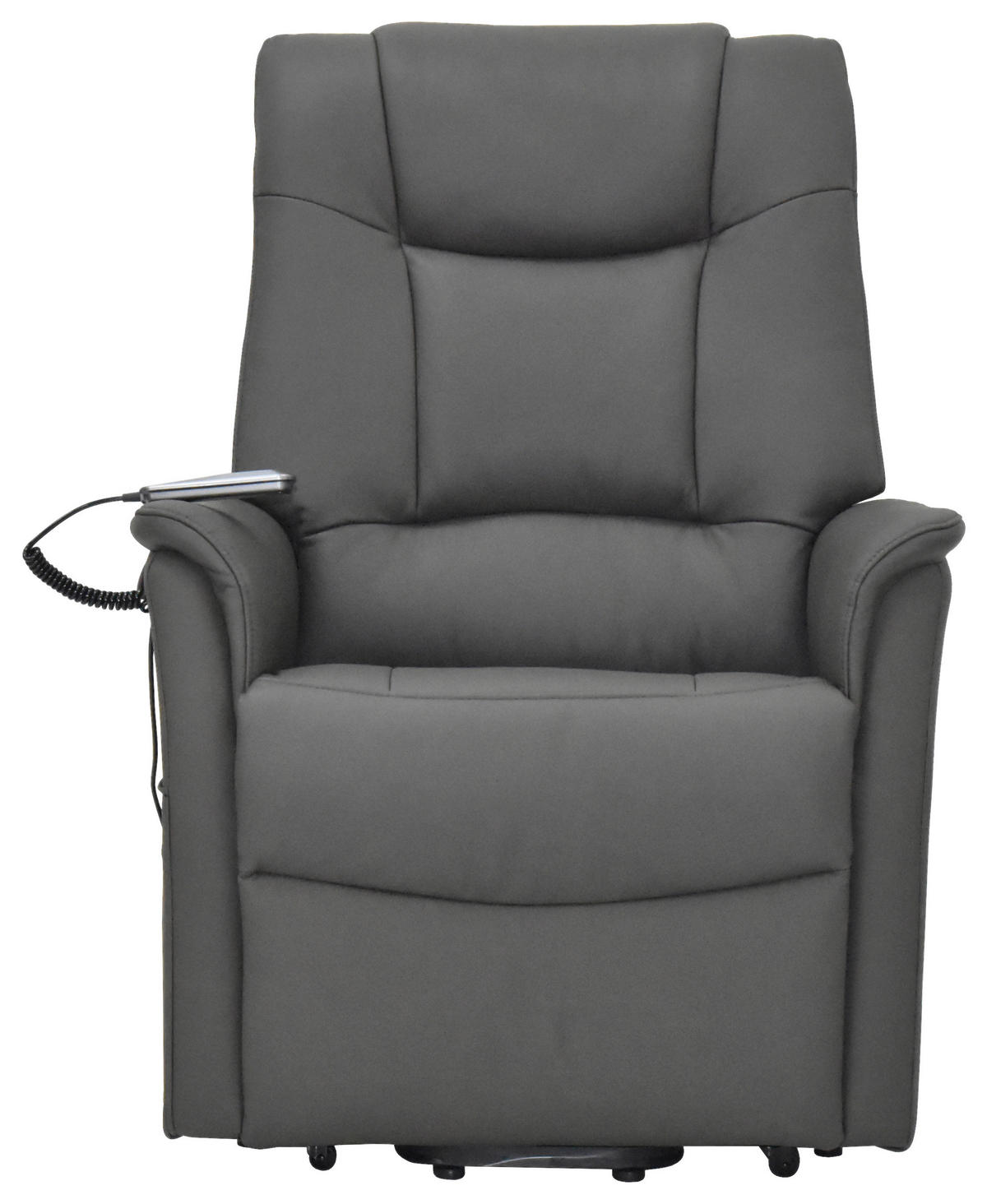 FERNSEHSESSEL  mit Kombination Echtleder/Lederlook beschichtet Dunkelbraun Relaxfunktion, Netzbetrieb, Aufstehhilfe  - Dunkelbraun/Schwarz, KONVENTIONELL, Leder/Textil (82/111/89cm) - Cantus