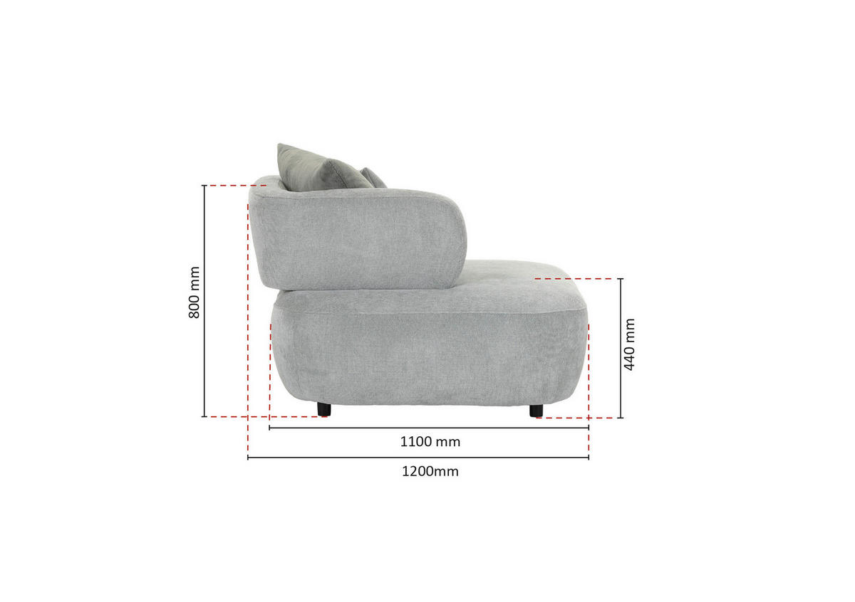 BIGSOFA Flachgewebe Mintgrün  - Salbeigrün/Schwarz, MODERN, Kunststoff/Textil (240/80/120cm) - Ambia Home