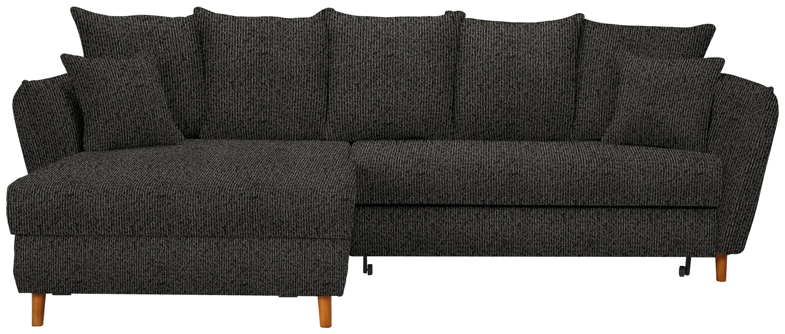 HÖRNSOFFA i chenille antracit  - antracit/ekfärgad, Klassisk, trä/textil (284/162cm) - MID.YOU