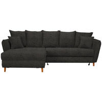 HÖRNSOFFA i chenille antracit  - antracit/ekfärgad, Klassisk, trä/textil (284/162cm) - MID.YOU