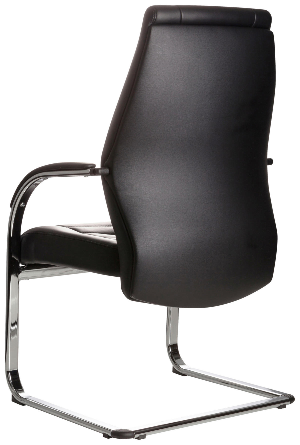 BESÖKSSTOL  i läderimitation svart  - silver/svart, Basics, metall/textil (58/107/59cm) - MID.YOU