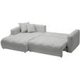 ECKSOFA Grau Chenille  - Schwarz/Grau, MODERN, Kunststoff/Textil (172/276cm) - Hom`in