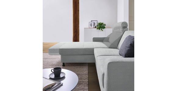 ECKSOFA in Webstoff Hellgrau  - Hellgrau/Schwarz, Design, Kunststoff/Textil (165/257cm) - Xora