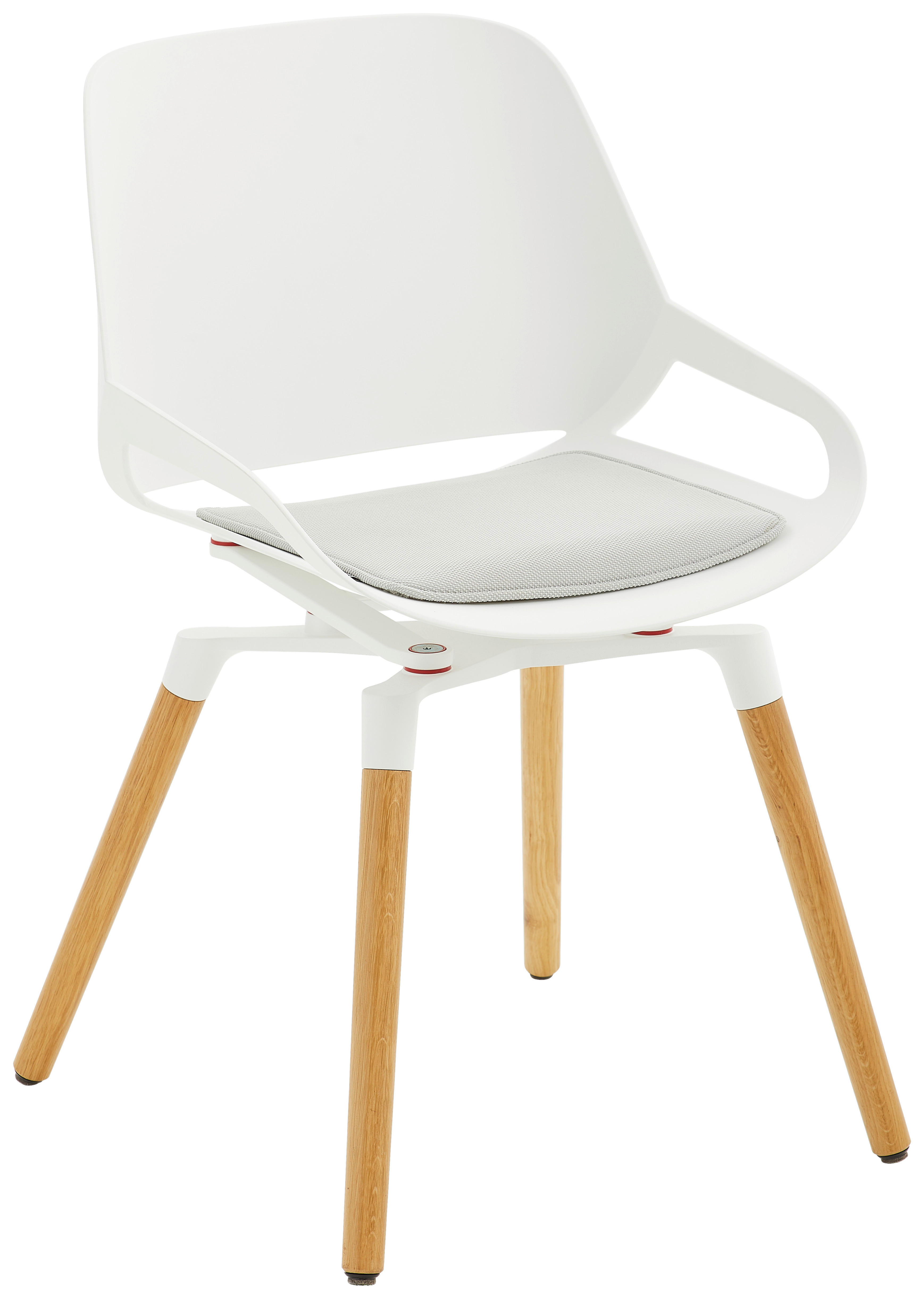 BESUCHERSTUHL Weiß  - Weiß/Naturfarben, Basics, Holz/Kunststoff (50/72/52cm) - Aeris