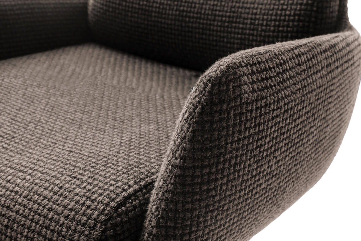 BARHOCKER in Metall, Textil Edelstahlfarben, Cappuccino  - Edelstahlfarben/Cappuccino, Design, Textil/Metall (54/84/52cm) - Dieter Knoll