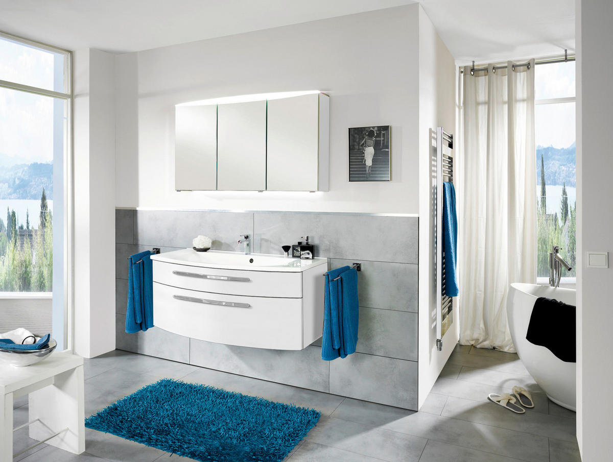 BADEZIMMER  in 120 cm  - Chromfarben/Weiß, MODERN, Holzwerkstoff/Metall (120cm) - Novel