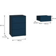 NACHTSCHRANK 50/69/42 cm  - Silberfarben/Dunkelblau, Trend, Holzwerkstoff/Kunststoff (50/69/42cm) - Carryhome