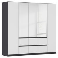 DREHTÜRENSCHRANK in Grau, Weiss, Silberfarben  - gris/blanc, Basics, matériau de bois (226/210/54cm) - Rauch Möbel