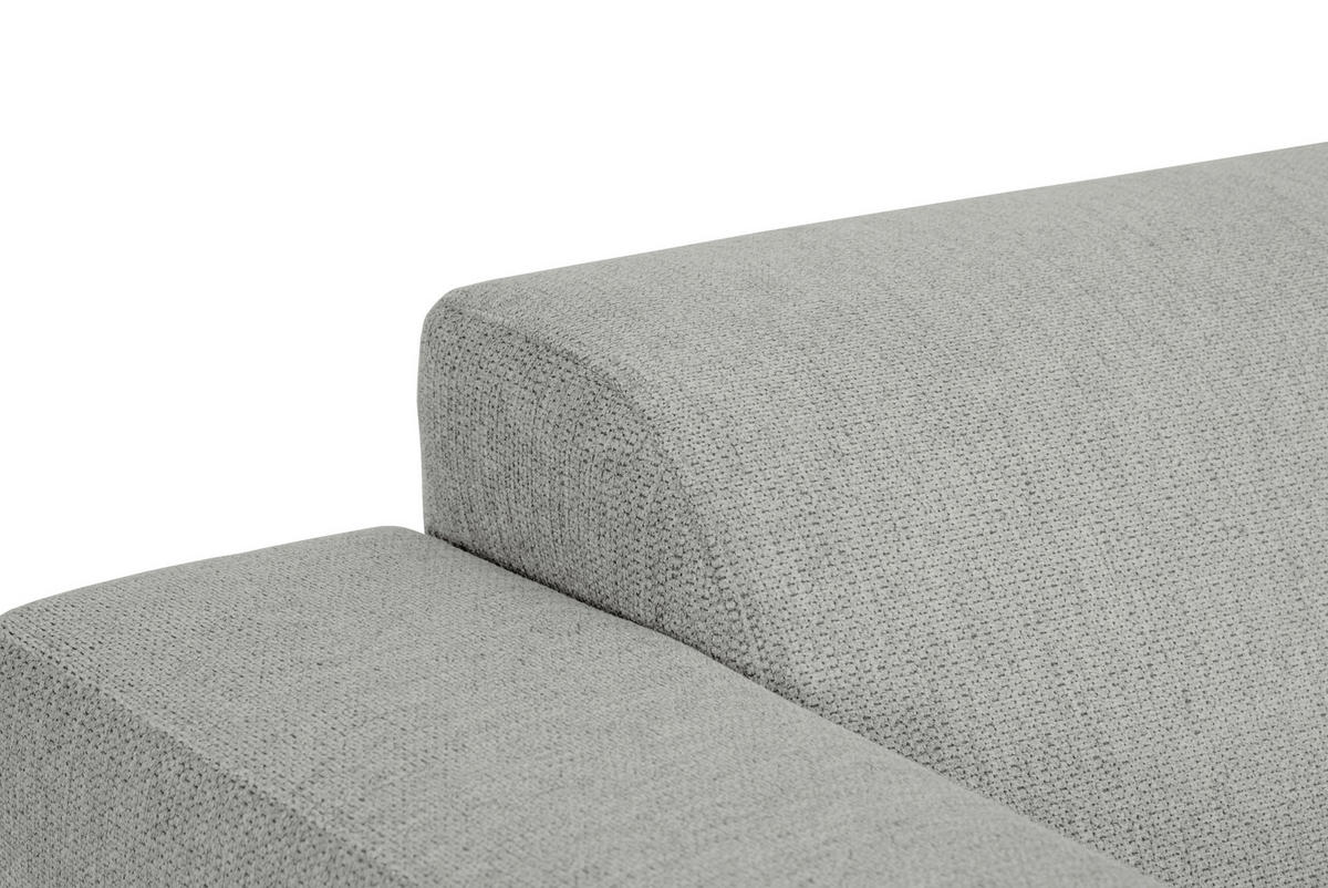 3-SITZER-SOFA OSLO_LZ Webstoff Hellgrau  - Hellgrau/Schwarz, Design, Holz/Textil (218/77/93cm) - MID.YOU