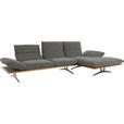 ECKSOFA in Flachgewebe Grau  - Schwarz/Grau, Design, Holz/Textil (314/159cm) - Dieter Knoll