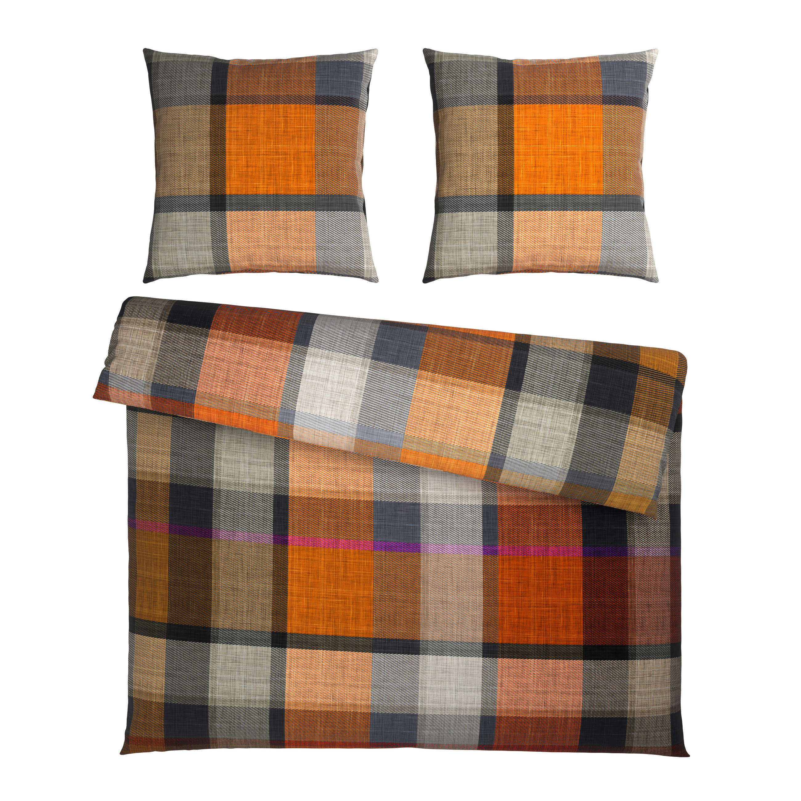 BETTWÄSCHE Flanell 200/200 cm  - Orange, Textil (200/200cm) - Novel